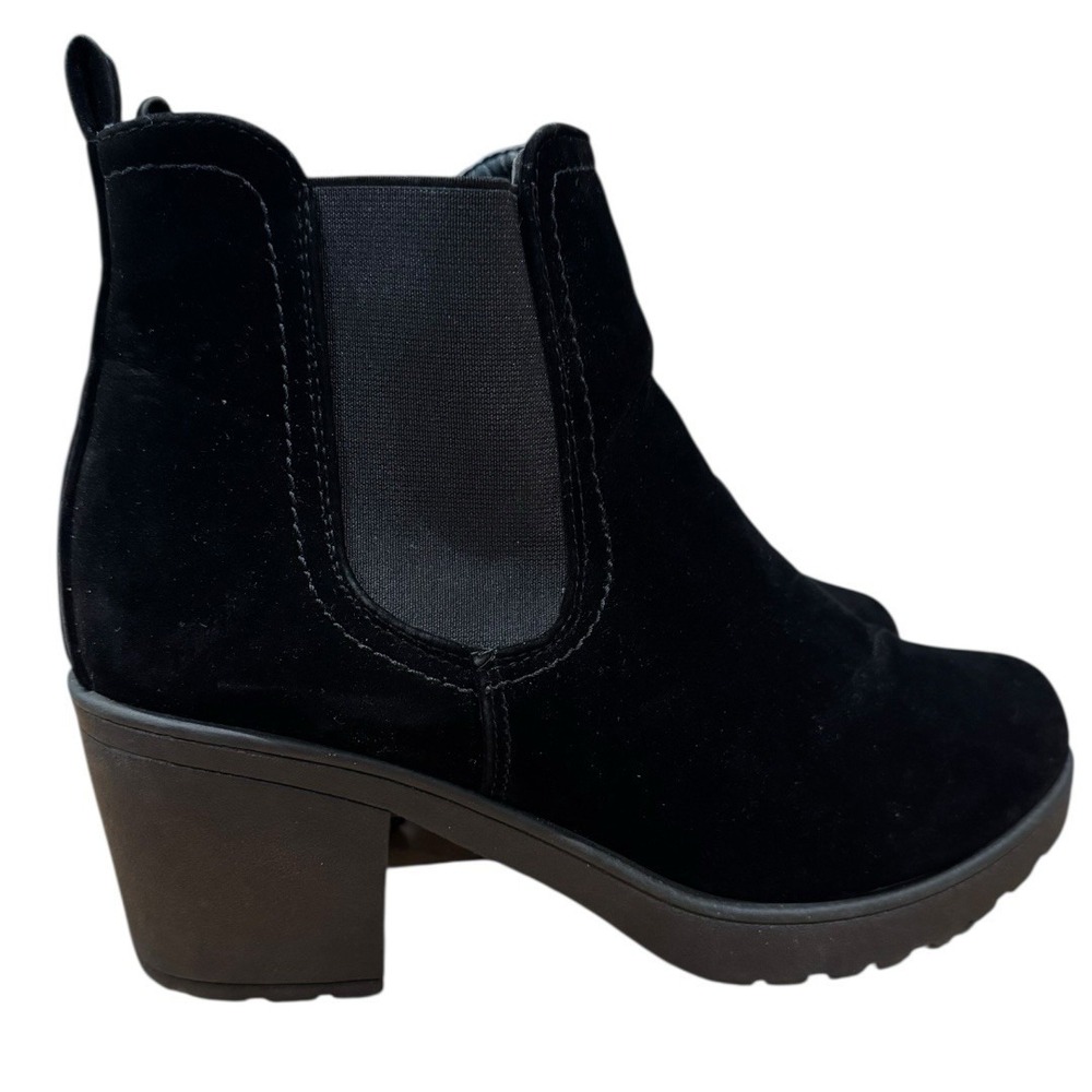 Krush Boots Womens 7 Heel Ankle Black‎ Velvet Size 7 Runs Big